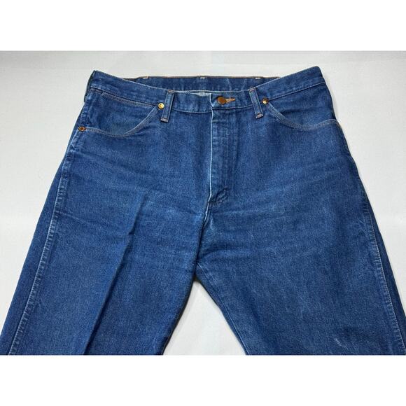 Wrangler 13MWZ Men's Regular Fit Straight Leg Western Blue Jeans - Size 34x31 - Picture 3 of 6